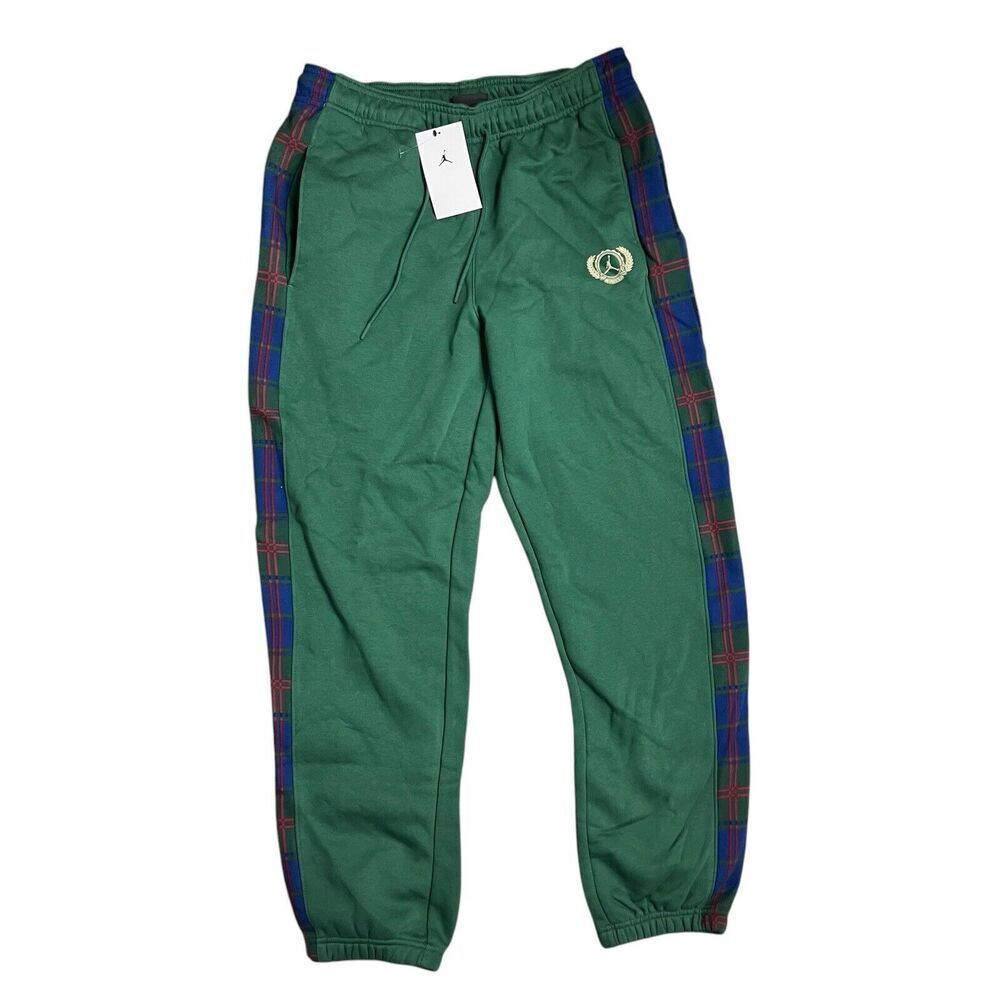 Air Jordan Pants Womens M Flight Brooklyn Fleece Joggers Tartan Plaid DX7463-333 - Picture 3 of 14